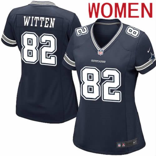 Women Dallas Cowboys #82 Jason Witten Nike Navy Game Team NFL Jersey->women nfl jersey->Women Jersey